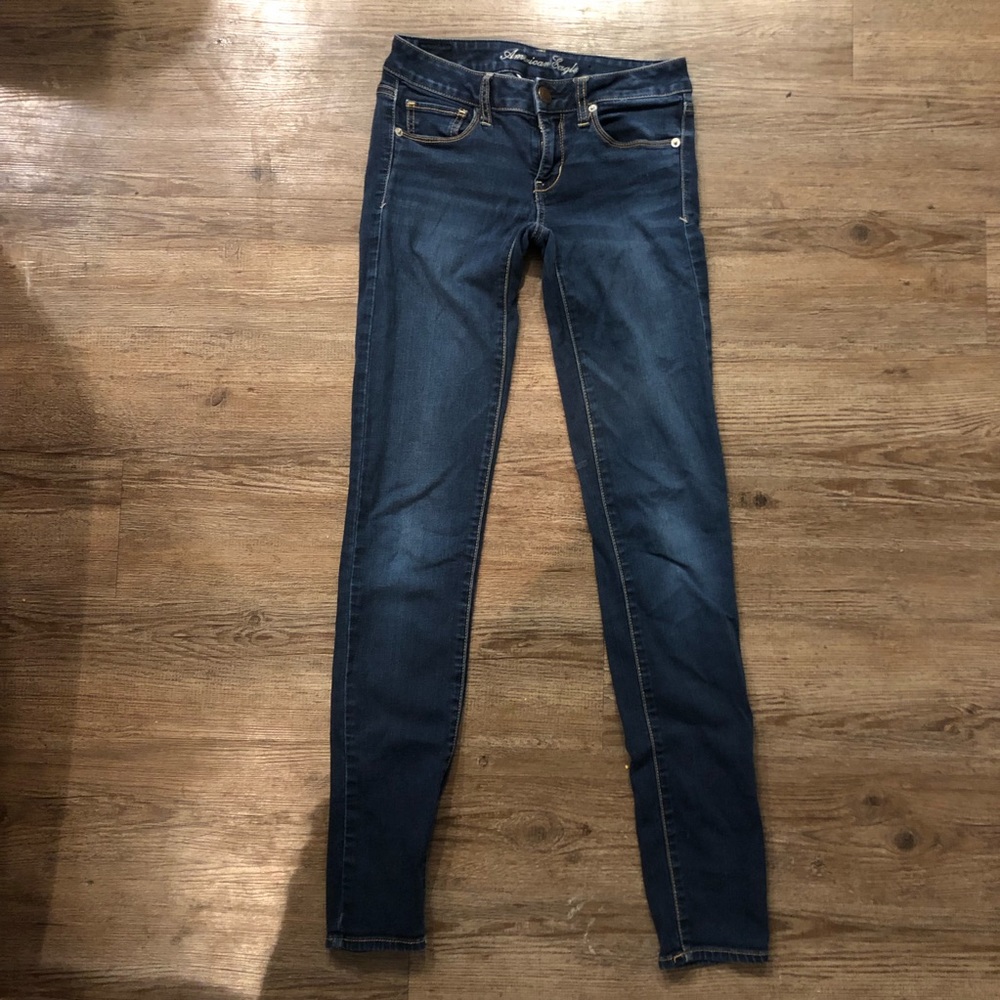 American Eagle Dark Wash Skinny Jeans (Long)
